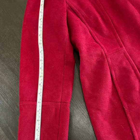 Red Full Length Peacoat Jacket Overcoat Women’s Size Medium London Fog - Picture 7 of 11